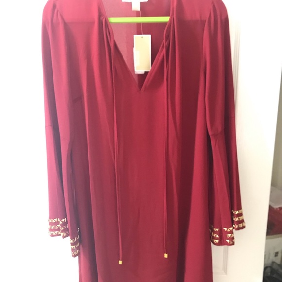 MK red dress gold detail - Picture 1 of 3